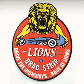 plaque vintage PUB LIons dragstip CA  51x67CM  metal