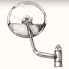 Rétroviseur rond chromé droit (forme identique au ga...