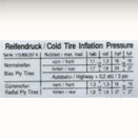 Autocollant de pression de pneu