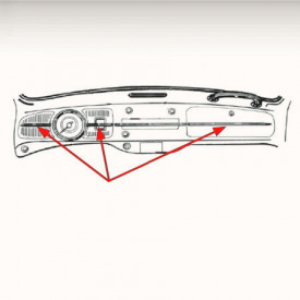 Set de 3 baguettes de tableau de bord 61-67 en INOX