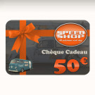 Chèque cadeau d'une valeur de 50 €